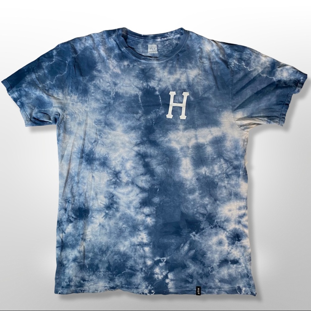 huf blue & white tie dye skater tee